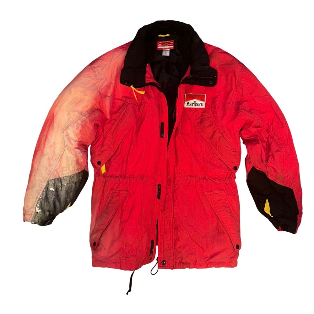 Vintage Marlboro Country Store Down Adventure Jacket Red Black Large MCS75157